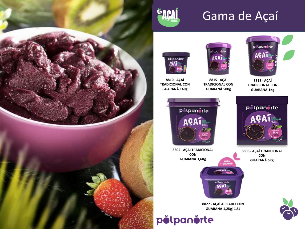 Gama de açaí Polpanorte
